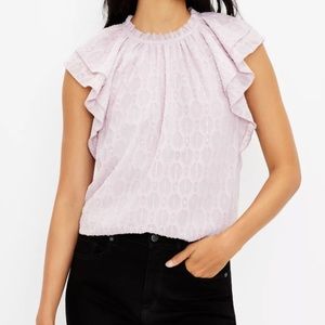 Loft shimmer blouse // ice rose
